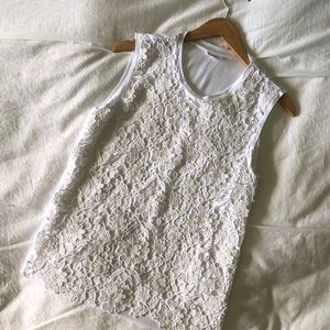 Club Monaco Short sleeve lace tee